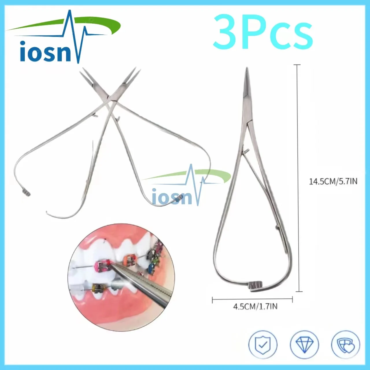 Dental Needle Holder Surgical Instruments Dental Orthodontic Mathieu Needle Holder Tip TC Premium Dental Tools 14cm Clamps 3pcs