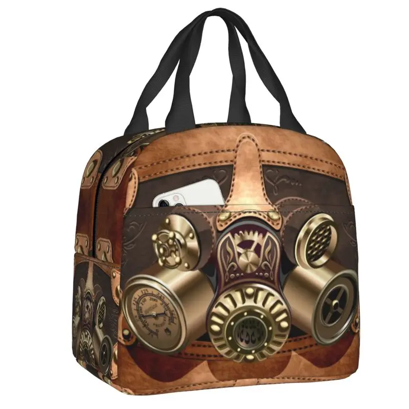 Steampunk Helmet Portable Lunch Box Per Pilot Air Fighter Thermal Cooler Food Insulated Lunch Bag Kids School Children