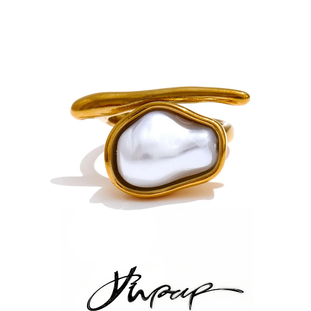 Yhpup Ring with Simulated Pearls for Women