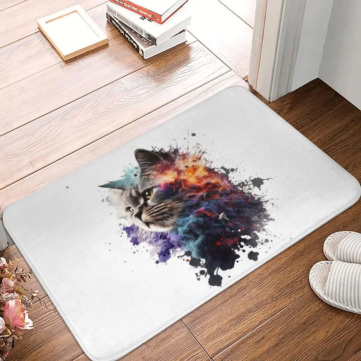

Cat Color Explosion Doormat Rug Carpet Mat Footpad Polyester Non-slip Water Oil Proof Front Room Corridor Kitchen Bedroom Toilet