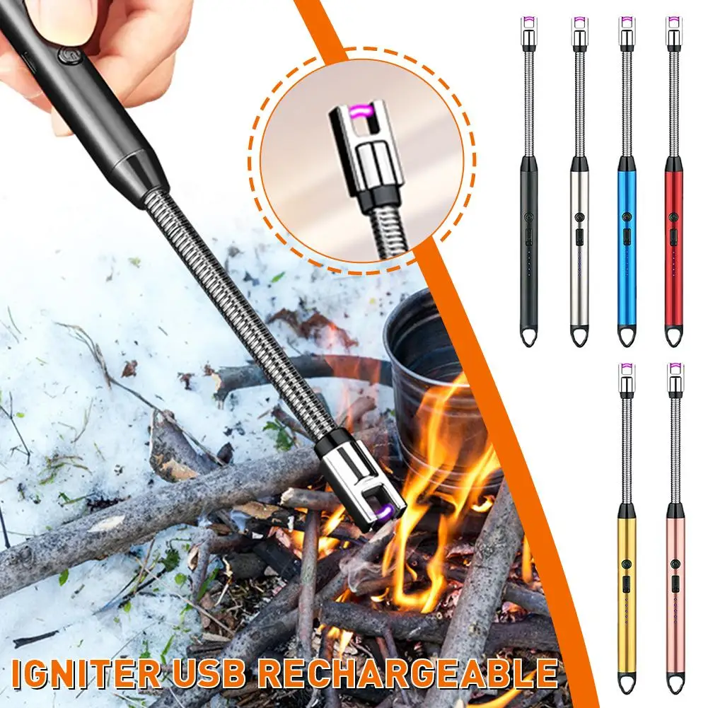 Electric Arc Lighter USB Rechargeable Portable Flameless Candle Lock Stove Safety Gun Lighter Ignition Eco-Friendly Gas V3A7 electric arc igniter