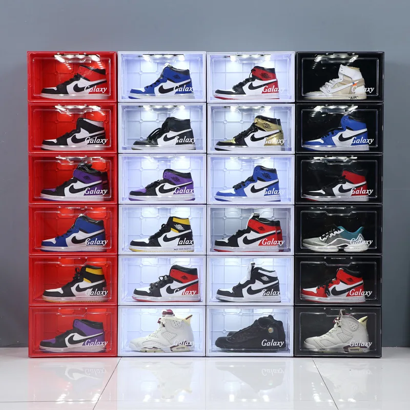 Scatola per scarpe trasparente scatola portaoggetti in acrilico collezione  Sneaker porta magnetica scarpiera grande - AliExpress