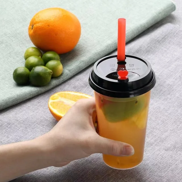 ALINK 2 Pièces Gobelet à Bubble Tea Avec Paille, 475ml Verre à Boba Tea, Gobelet à Smoothie Avec Couvercle, Verre à Café Glacé à Col Large Pour Milkshakes, Jus, Smoothies, Bières