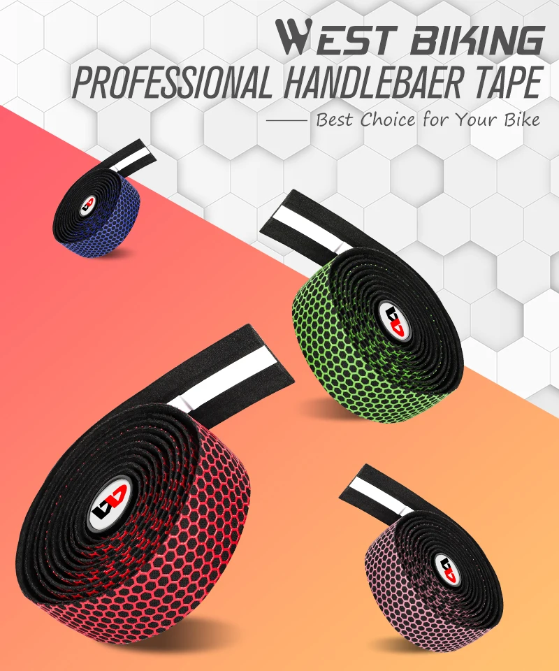 Description Picture 2 of itemWEST BIKING Professional Bicycle Handlebar Tape Anti-slip Shock Absorption Road Bike Handle Bar Tape With Plugs Bike Accessories