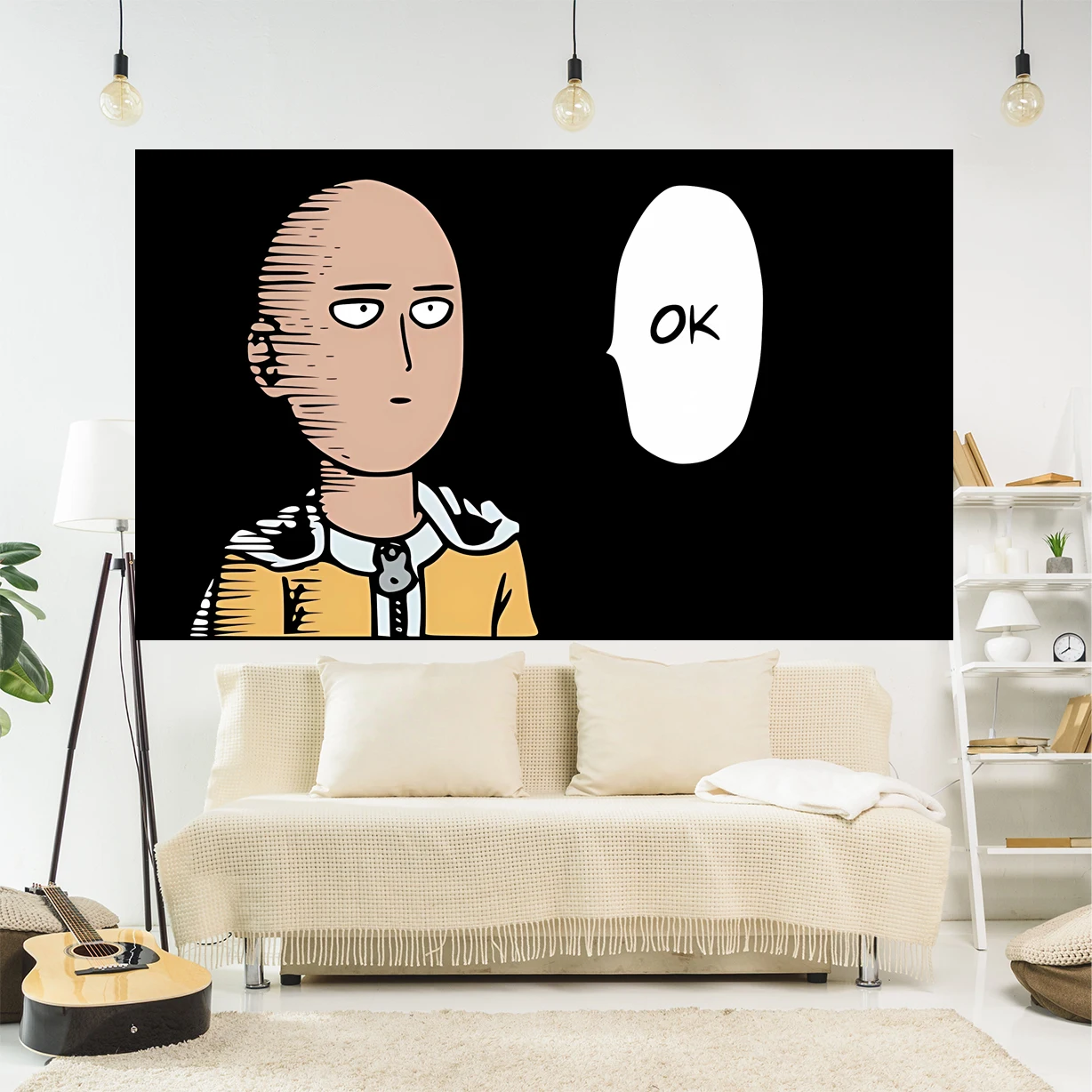

Strange Anime Characters One Punch Melancholy Justice Boy Decorating Tapestry Family Dorm