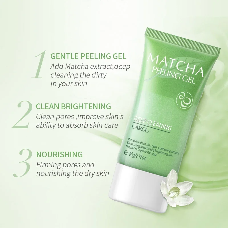 Matcha Facial Exfoliator Face Scrub Removal Natural Organic Face Peeling Exfoliating Gel Moisturizes Scrub Exfoliante Cream