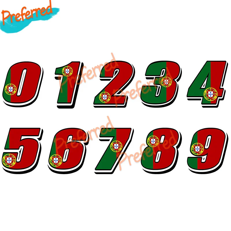 Portuguese Flag Portugal Car Styling Racing Number Motocross Auto Stickers Bike Waterproof Decals Die Cutting Waterproof PVC