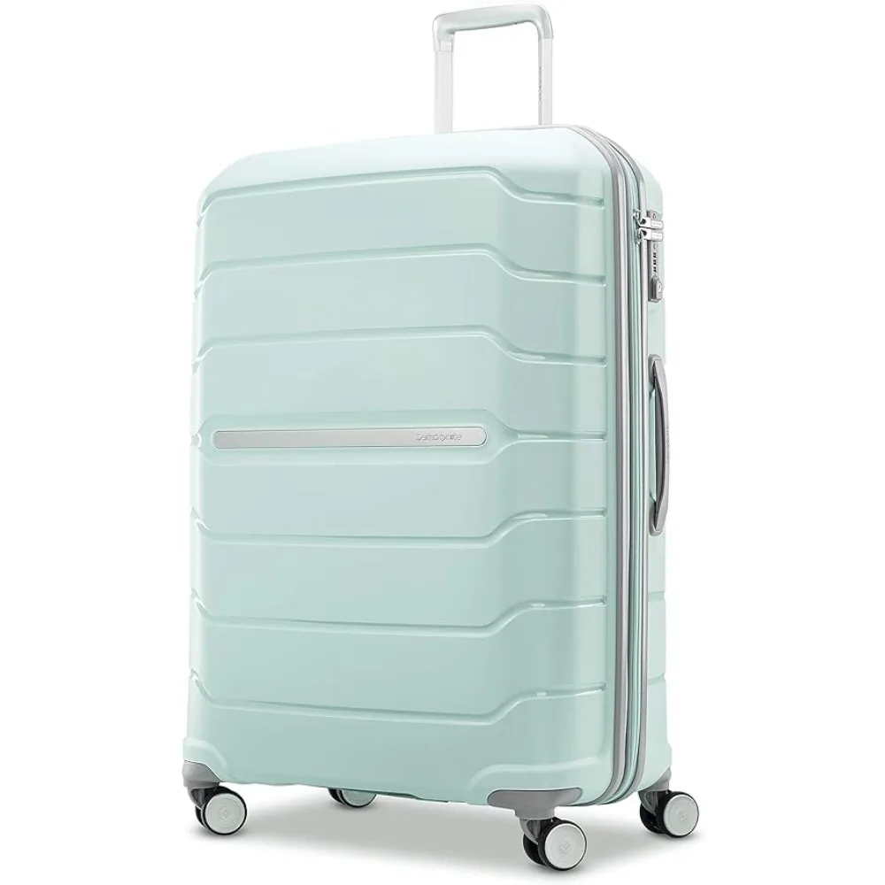 

Carry on Luggage with Wheels Freeform Hardside Expandable with Double Spinner Wheels, Checked-Large 28-Inch, Mint Green