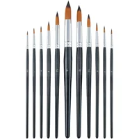 11pcs Round Paint Brush Basic Set for Watercolor, Acrylic, Gouache, Ink, and Tempera Painting 2