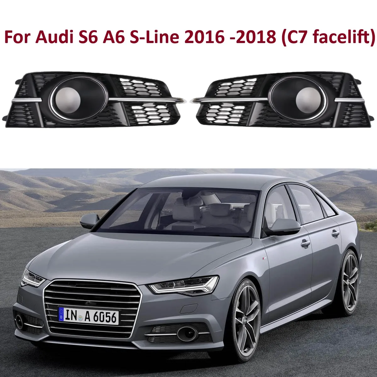 アウディA6 C7 4Gセダン&アバントS-line S6 フォグ グリル ダミーACC アウディA6 C7 4Gセダン\u0026アバントS-line S6 フォグ グリル カバー