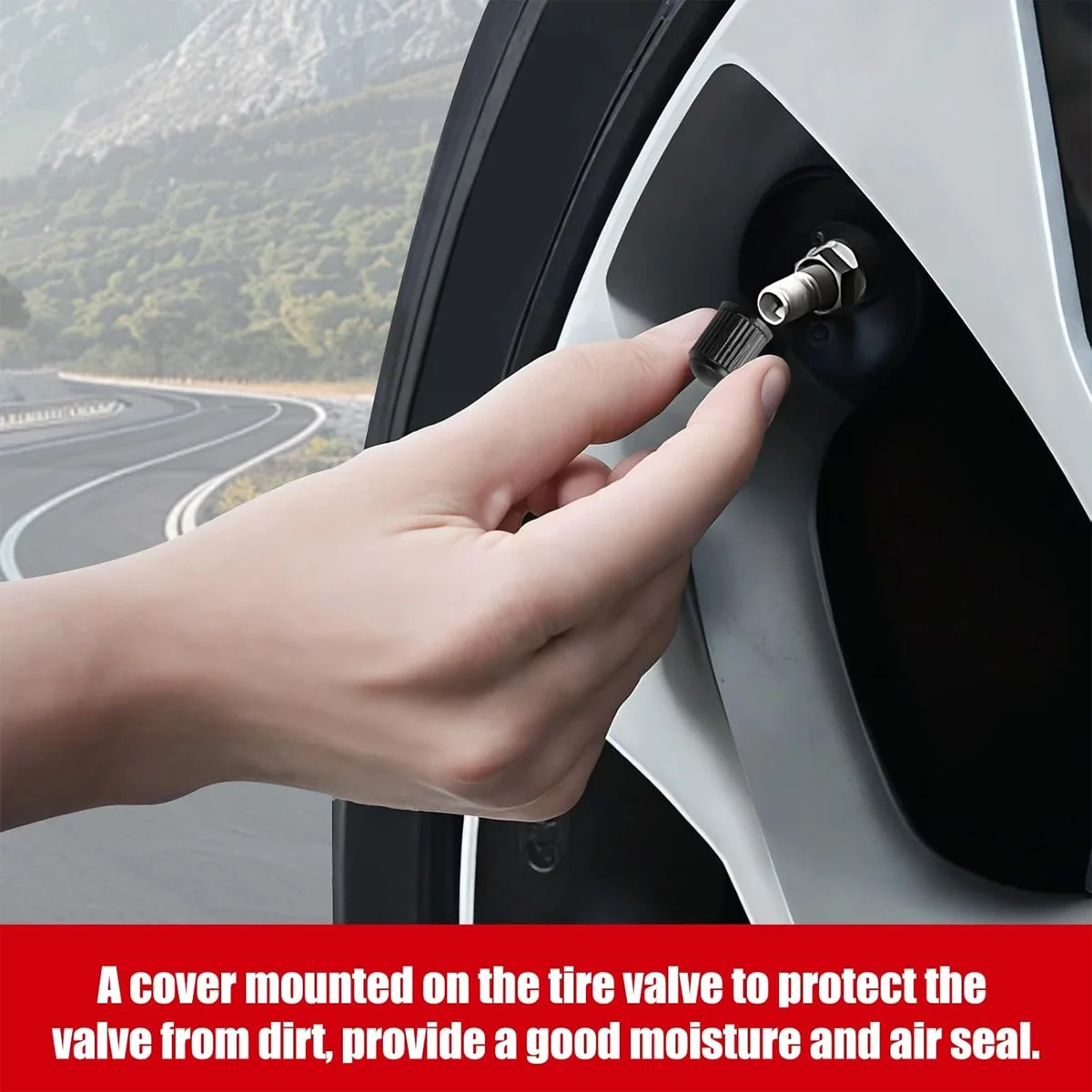 Tire Valve Caps Universal Plastic with O-Ring