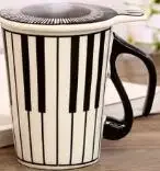 قدح قهوة سيراميك فاخر نقش بيانو