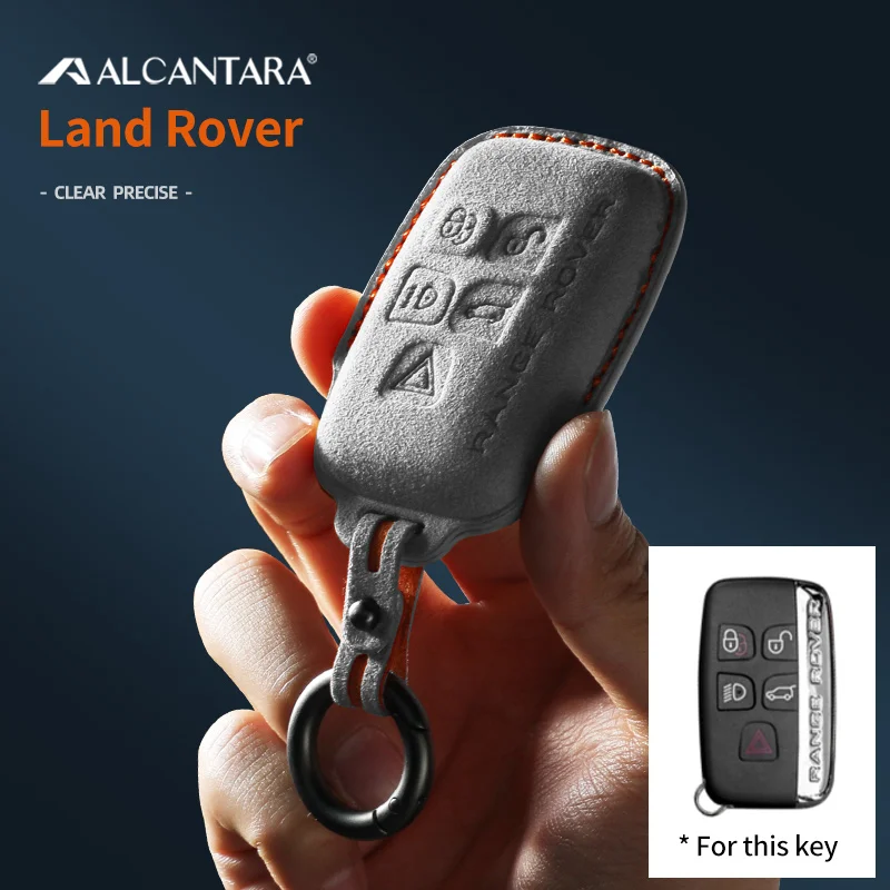 

Alcantara Car Key Case Cover Shell Smart Key Protection Bag Keychain Accessories For Land Rover Range Rover Discovery Defender