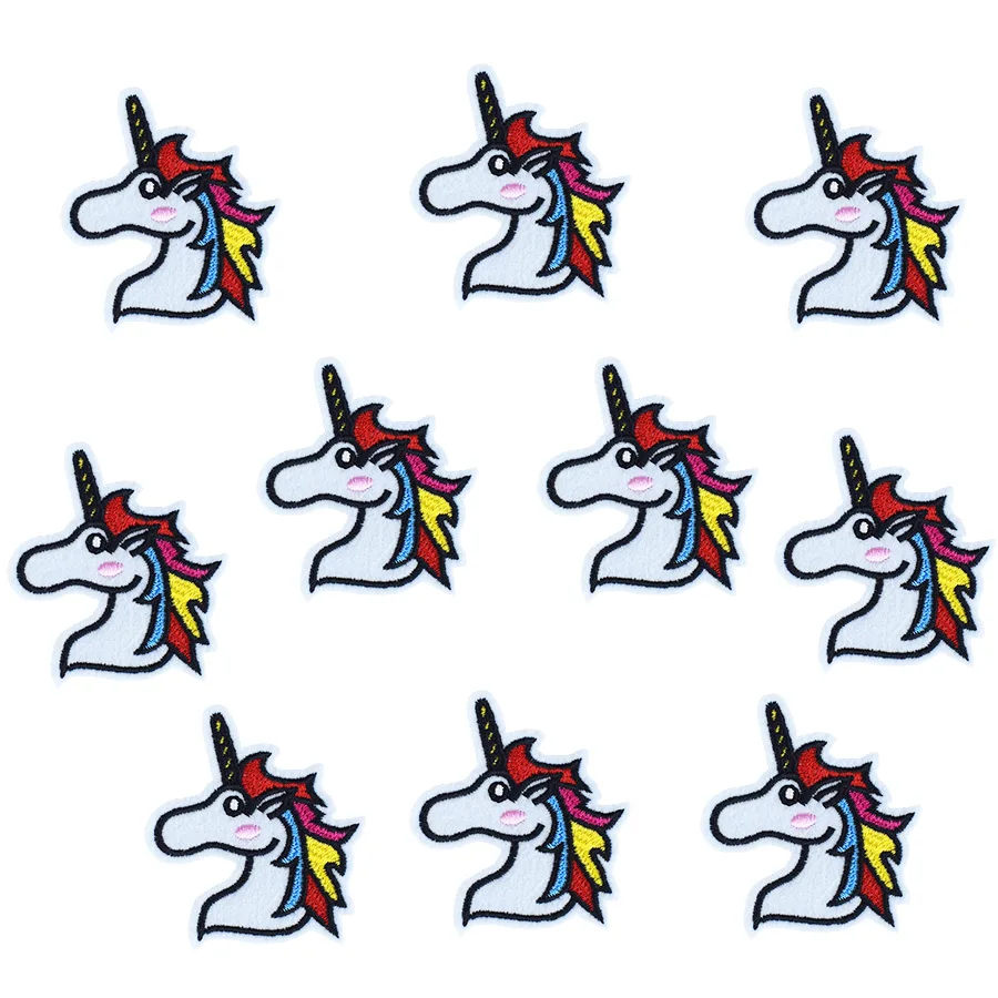 

10PCS Cartoon Unicorn Patches for Clothes Iron on Applique Embroidered Patch Labels Embroidery Sew Accessories for Kid Jeans DIY