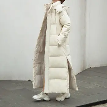Parka in piumino spesso da donna con cappuccio Piumino invernale Cappotto invernale Moda Piumino in piuma con cappuccio Cappotto ispessito Abiti invernali Donna senртки 1