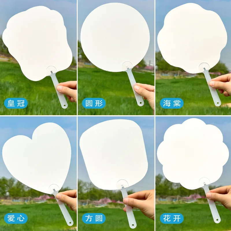 5pcs DIY Clear Plastic Fan Blank Transparent Decorative Fans for Painting Crafts Perfect for Kids Art Calligraphy DIY Decor