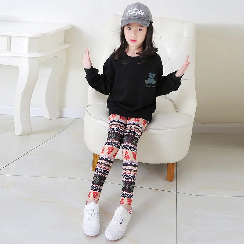 Girls Leggings for Kids Rainbow Print Casual Floral Pencil Pants Cute  Toddler Skinny Trousers Teenage Child