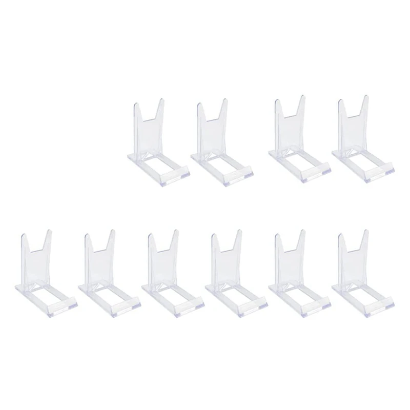 20 Pcs Display Stand, Acrylic Plate Stands Adjustable Sliding Clear Display Stand Easel Two Part For Plates,Books