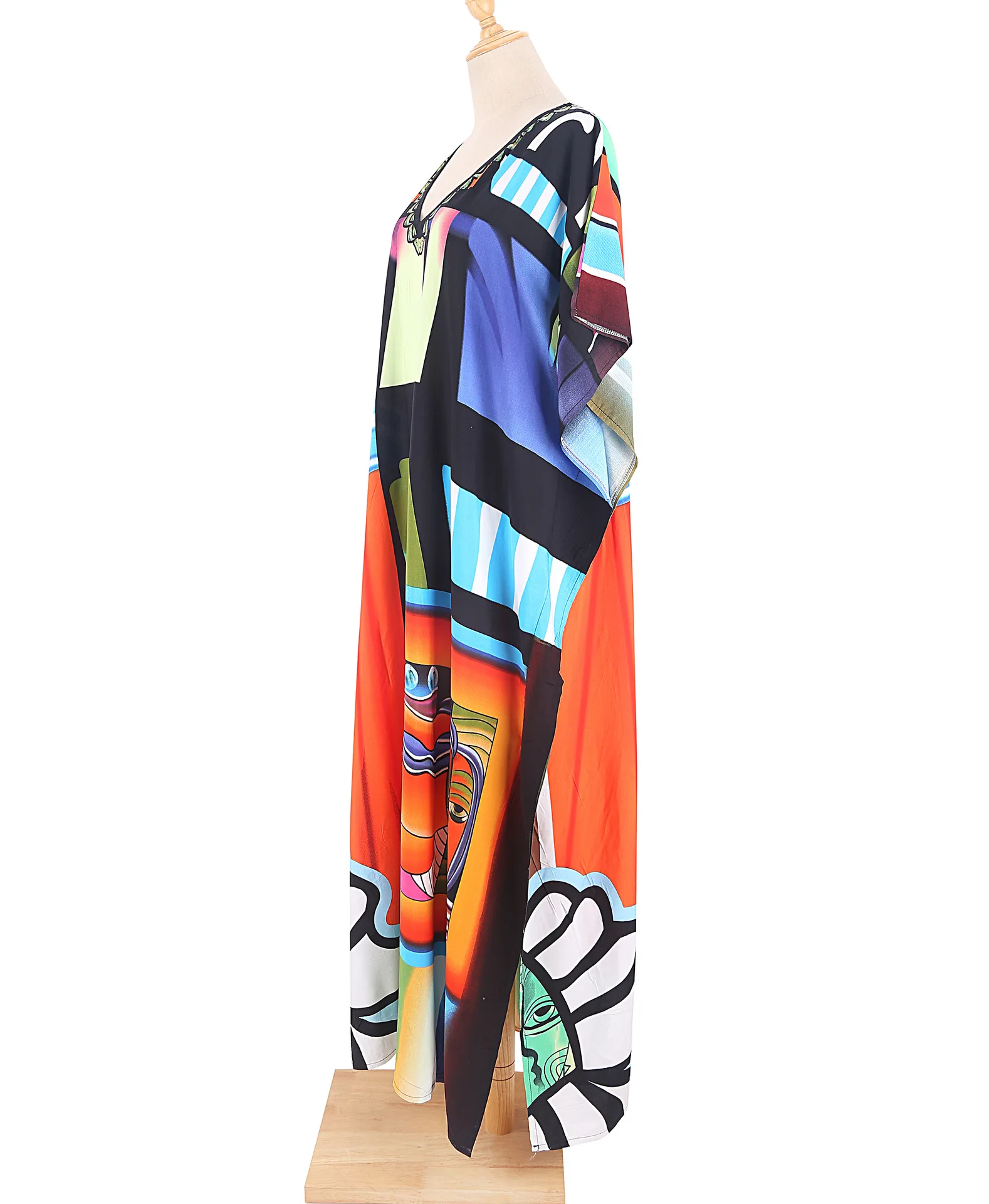 Plus Size Swimsuit Kaftans Beach Cover Ups Colorful Outfits Dress Bathing Suit for Women Vacation Outfits 5