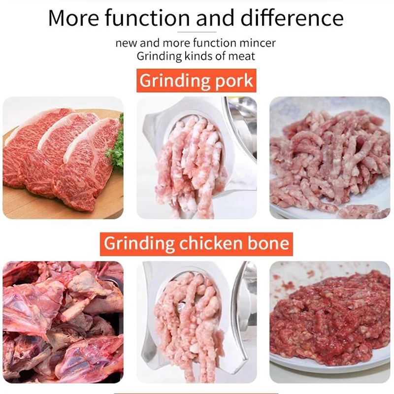 Stainless Steel Electric Meat Grinders Home Sausage Stuffer Meat Mincer Commercial  Mincer 6