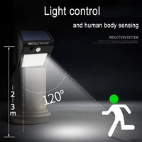 Lampes solaires extérieures 20-40 LED avec 3 modes, étanches, détecteur de mouvement, éclairage de sécurité, lampadaire LED pour jardin, véranda 6