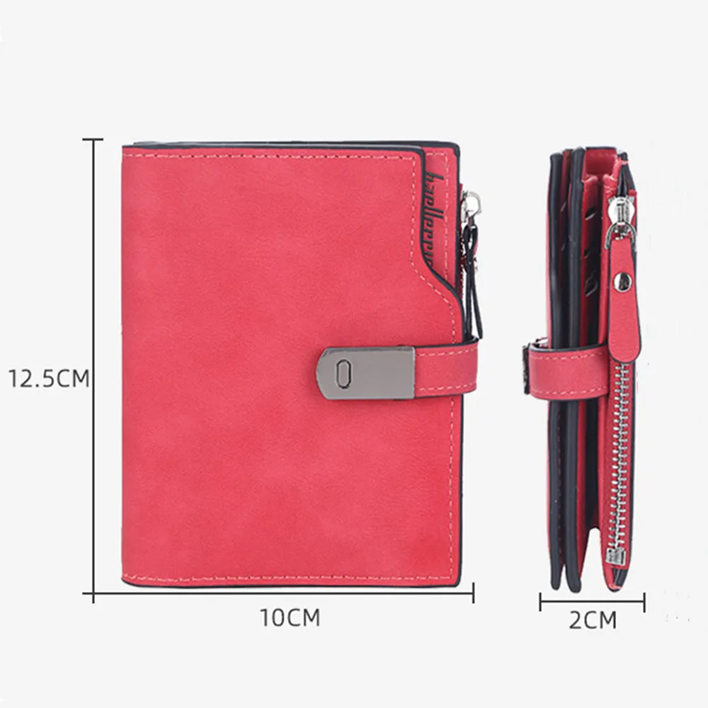 New Women Short  Wallets Magnetic Buckle Free Name Engraving Top Quality Card Holder Female Purse Zipper Wallet For Girl 4