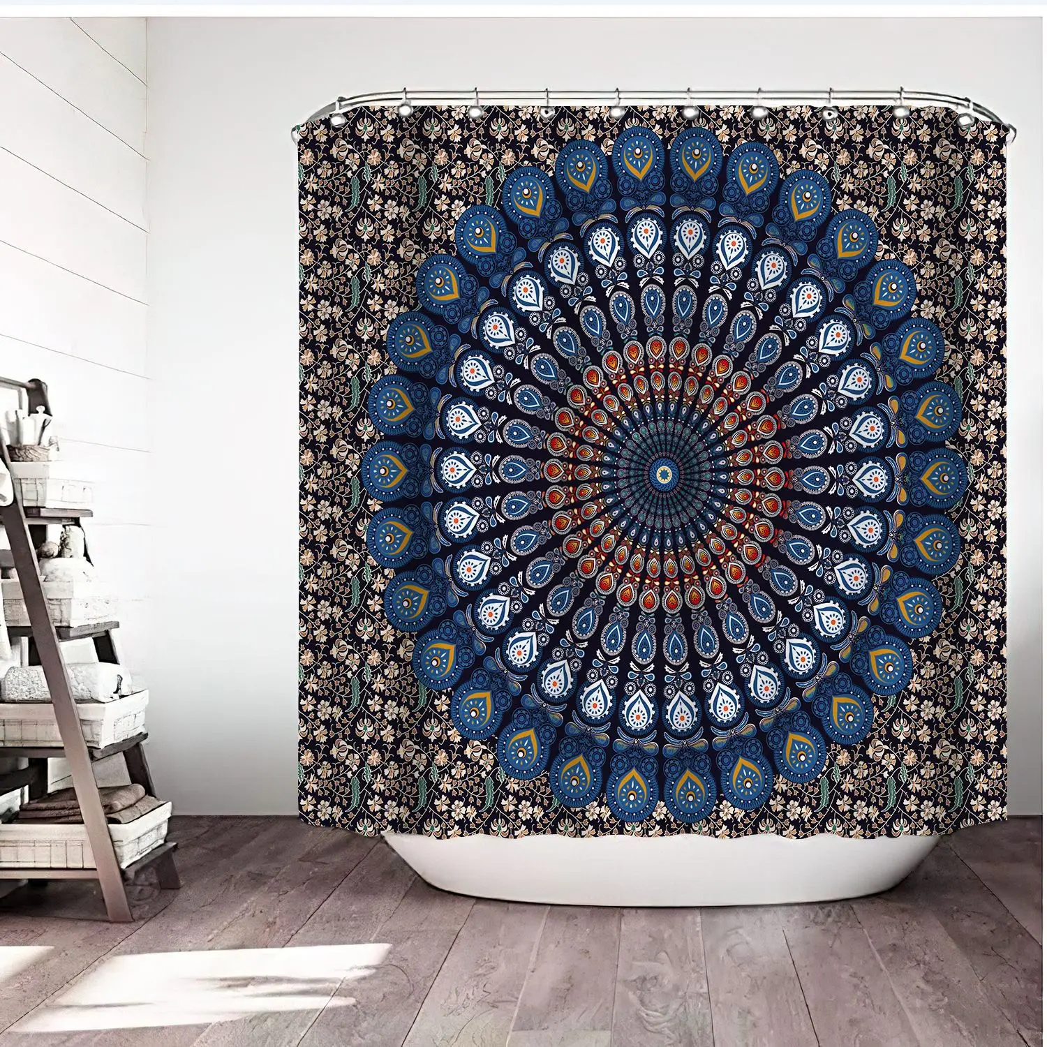 

Mandala Funny Digital Printing Waterproof Bathroom Set 3D Custom Shower Curtain With Rugs