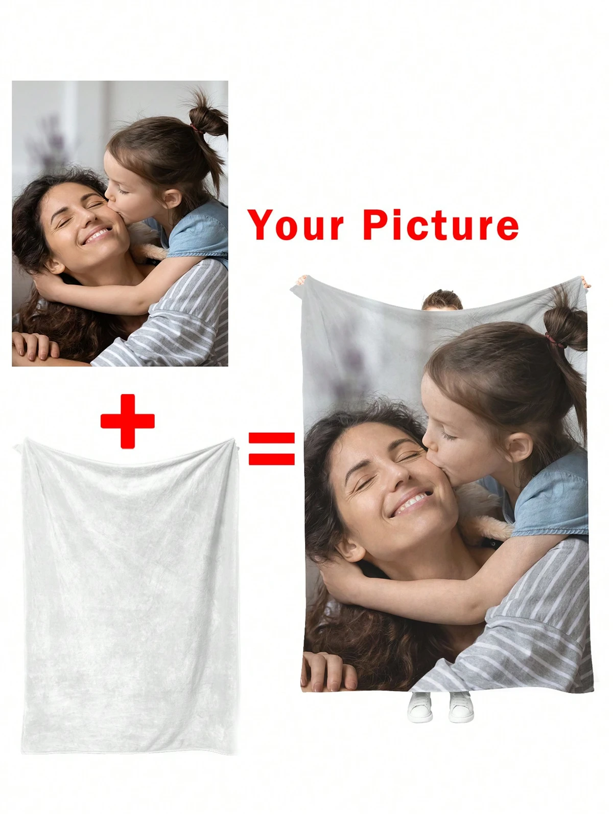 Personalized Photo Blanket Customized Print on Demand Dropshipping Warm Throw Blankets for Boyfriend Girl