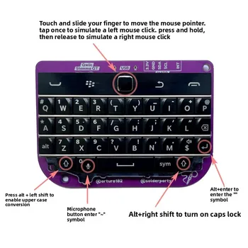 Mini tastiera cablata BlackBerry Q20 Solderparty Open Source BBQ20KBD Q20 Scheda nuda senza scocca Supporta USB/Qwiic/PMOD DY Regalo