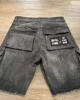 Street Y2K New Fashion Trend Multi Pocket Tooling Denim Shorts Men Harajuku Hip Hop Joker Loose Jeans Couple Casual Denim Shorts 2