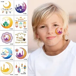 10Pcs New Eid Mubarak Temporary Tattoo Stickers Ramadan Kareem Decoration Islamic Muslim Party Supplies Eid Kids Gift 2023