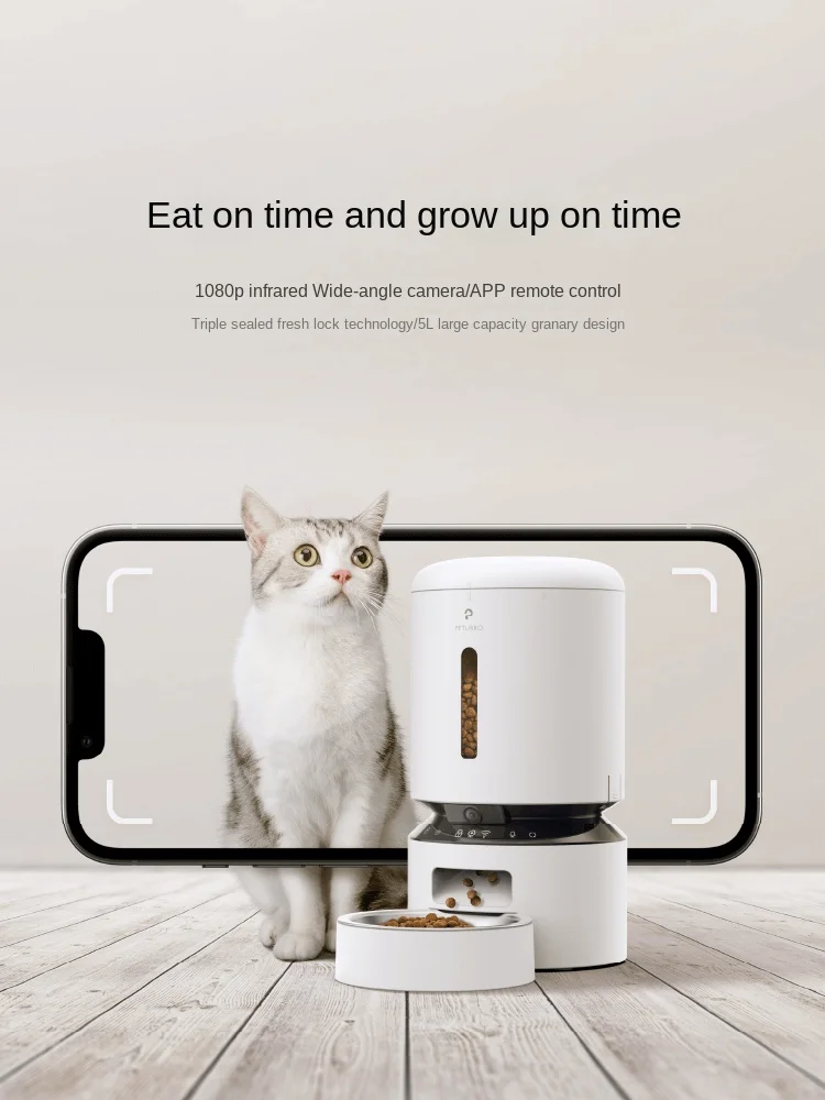 

Pet Automatic Feeder Video Remote Feeding Cat Double Bowl Timing Quantitative Smart Cat Dog Food Cat Supplies
