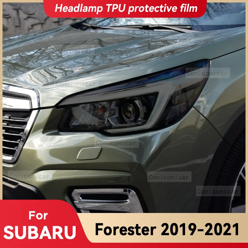 

Для автомобильных фар SUBARU FORESTER 2019-2021, Черная защитная крышка из ТПУ, передняя зеркальная пленка, меняющая цвет, стикер, аксессуары