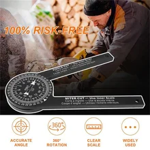 

Miter Saw Protractor 360° Angle Finder Level Meter Miter Gauge Goniometer Protractor Inclinometer Ruler Building Measuring Tools