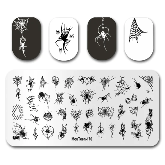 Nails Art Stamp MouTeen052 Terror Gothic Symbol Moon Nail Stamping Plates Manicure Set For Nail Art Stamper 3