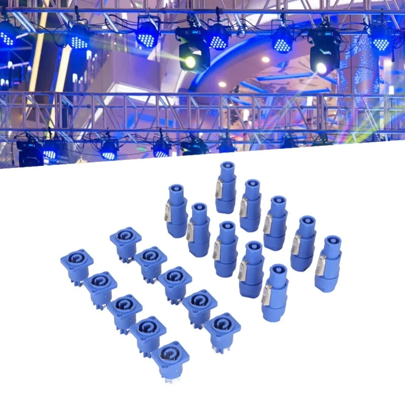 10 세트 3 핀 전원 커넥터 LED 대형 스크린 스피커 250V 20A 용 전문 무대 조명 전원 케이블 플러그