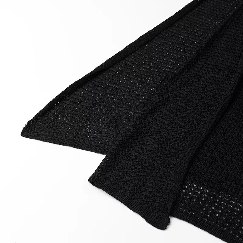 Vestido de otoño de punto calado para mujer, transparente, con escote en V, sin espalda, informal, para playa, vacaciones, maxivestido de punto, vestido de mujer nuevo