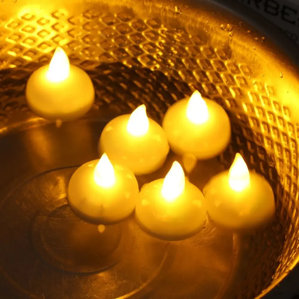 

6Pcs Battery Operated LED Candles Smokeless LED Candle Flameless Light for Swimming Pool Wedding Birthday Decoration.