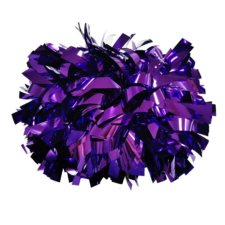 Cheerleading Pom Poms 1piece Cheerleader Baton Handle Metallic Black Silver Red