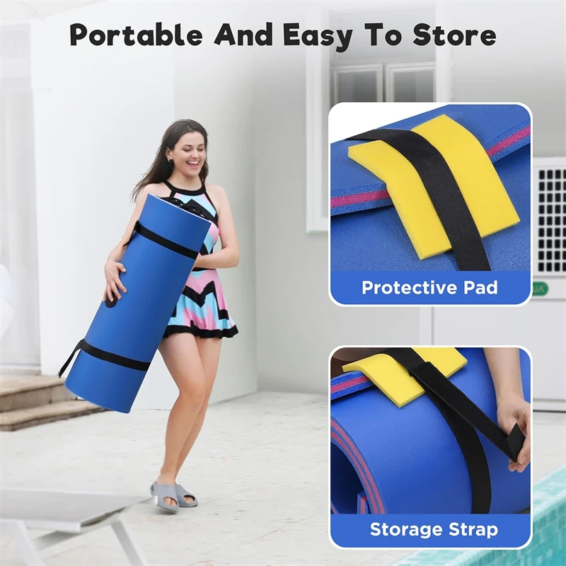 Tear Resistant 3 Layer XPE Foam Floating Water Pad Mat for Pool Lake Ocean