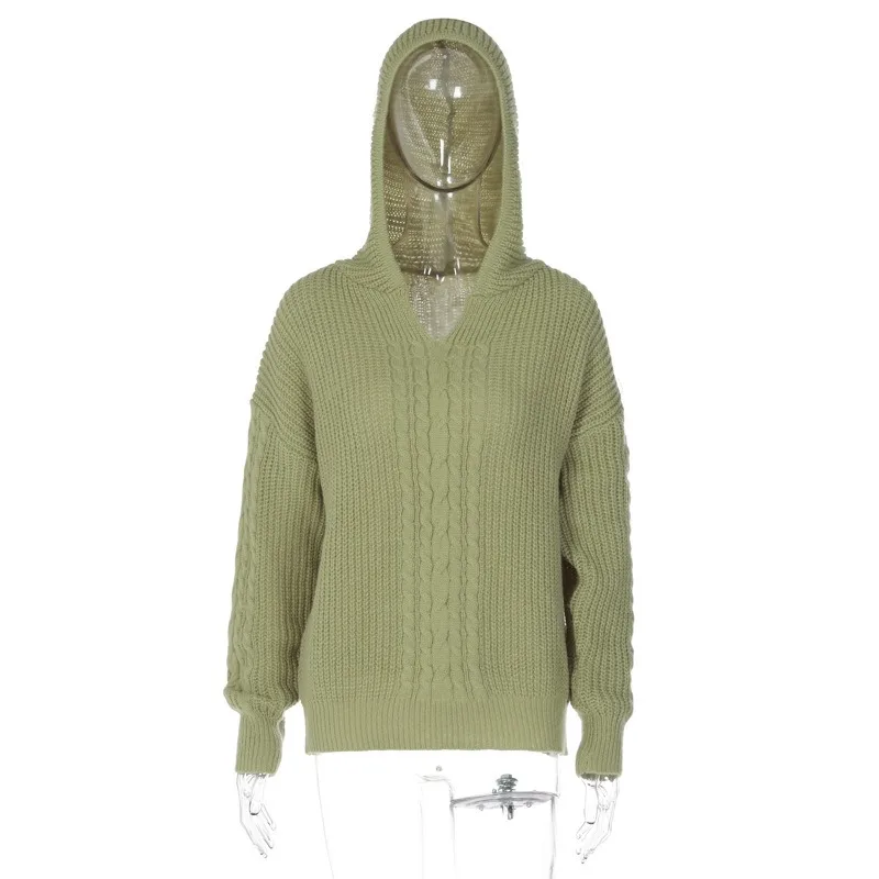 Knitted Hoodies Sweater Women Loose Long Sleeve Autumn Pullover Woman Street Casual 2025 Baggy Coat Female Winter Clothes