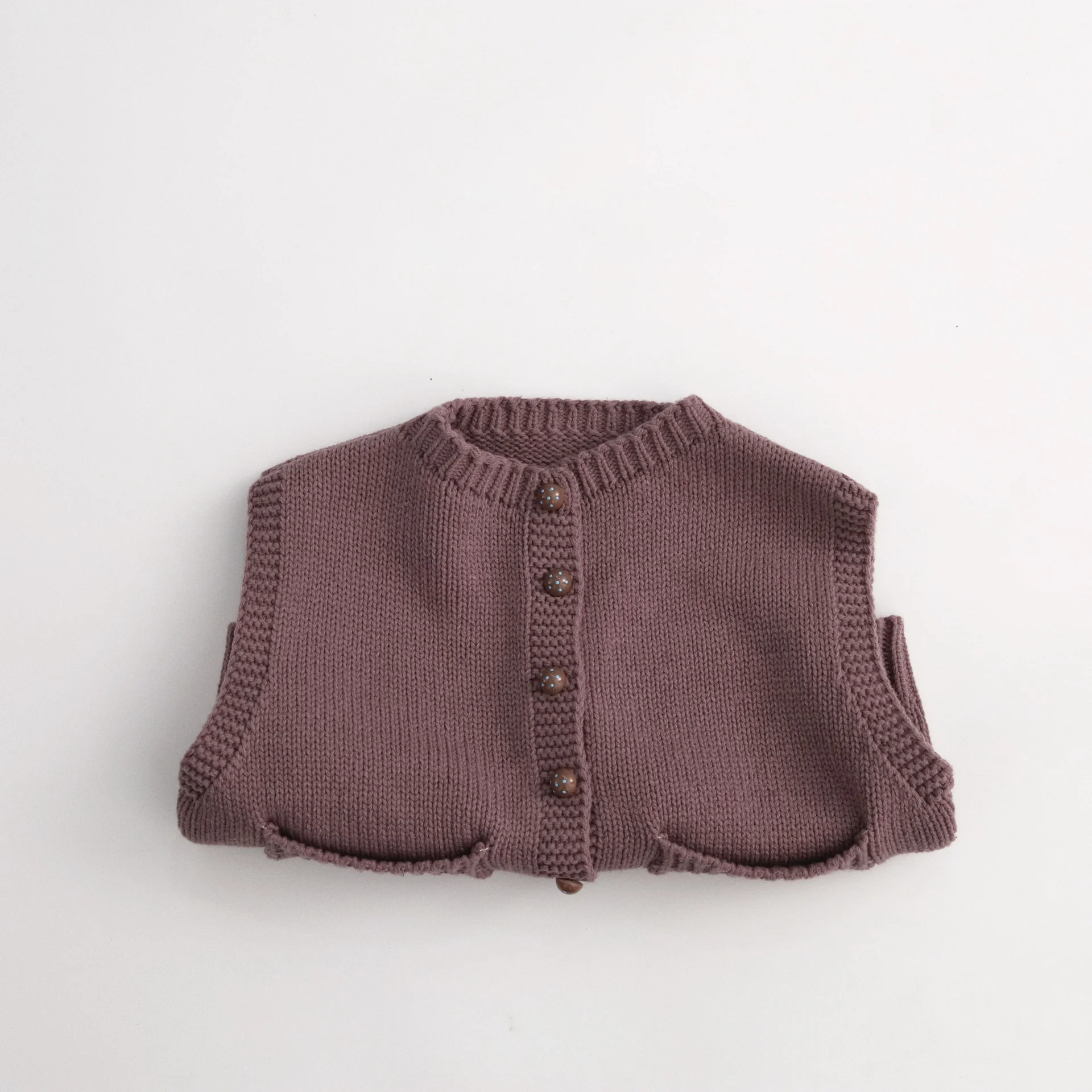 어린이 니트 조끼 1-6세 어린이 민소매 스웨터 가디건 한국식 소년 솔리드 컬러 조끼  조끼 재킷