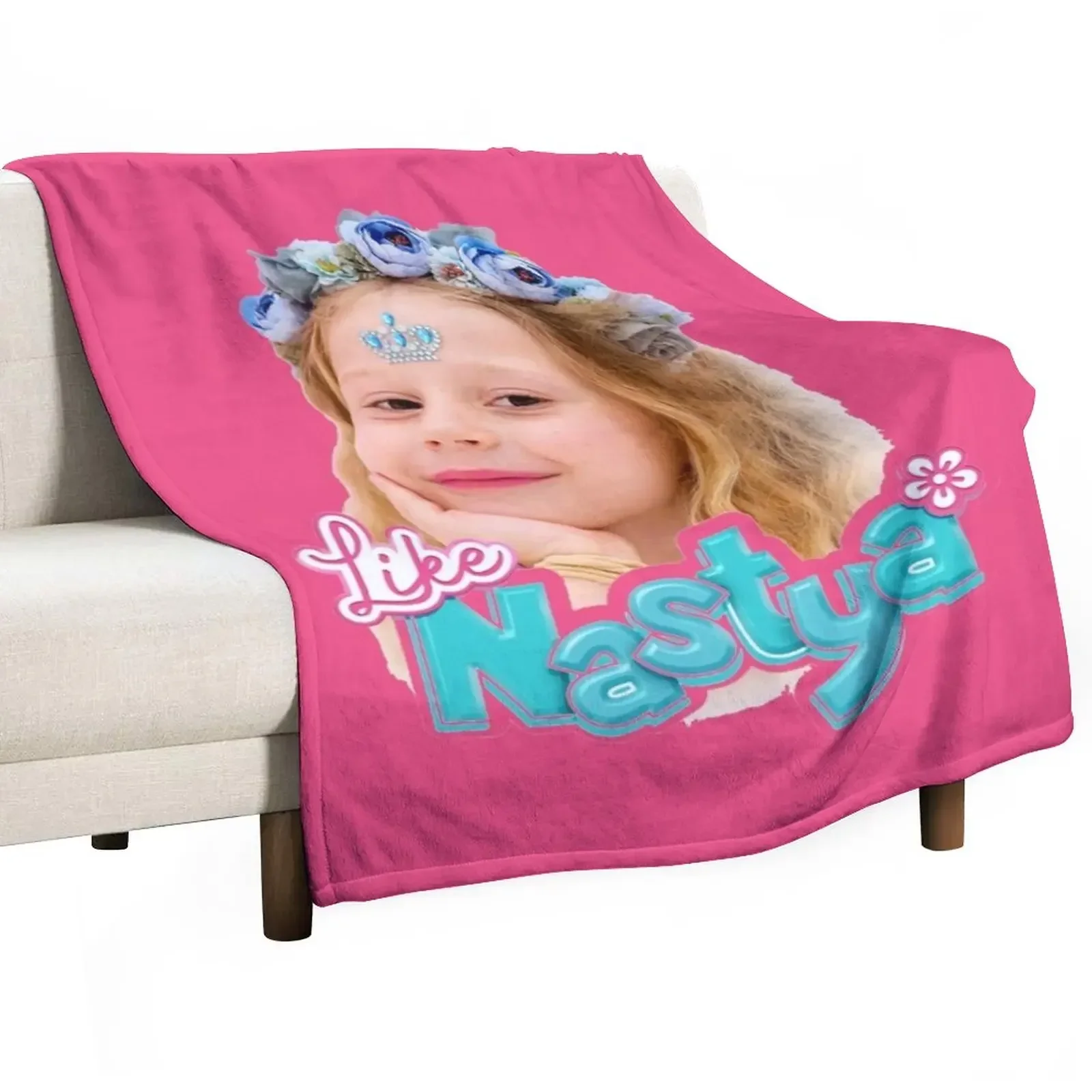 

Like Nastya Girl Throw Blanket fluffy valentine gift ideas funny gift Fashion Sofas Blankets