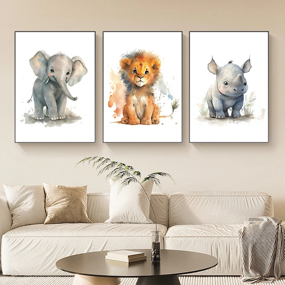 Cute Baby Animals Artworks Printed on Canvas