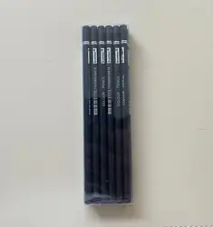 Set of 6 Black and White Oil-Based Drawing Pencils for Artists and Beginners (12 Pcs Black)
