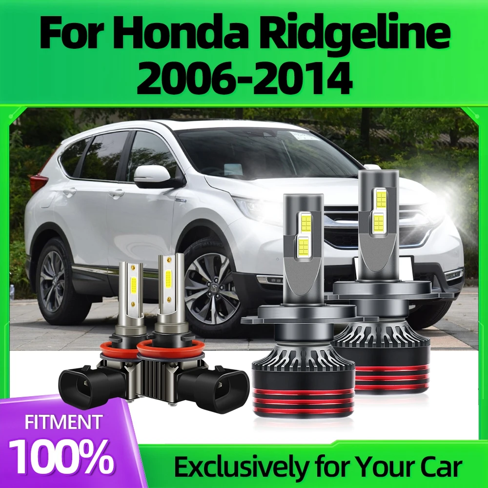 

KINGSOFE LED Headlight H4 Hight Low Fog Light Bulbs Brightness Automobile IP68 Car Lamps Kit White For Honda Ridgeline 2006-2014