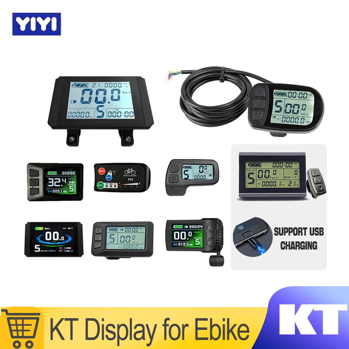 24V 36V 48V 전기 자전거 LCD 디스플레이 패널 쿤텡 Lcd3 lcd8h led 880 LCD7 전기 자전거 디스플레이 (전기 자전거 키트용) USB 지원