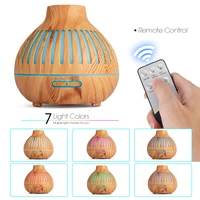 500ML Aromatherapy Essential Oil Diffuser Wood Grain Remote Control Ultrasonic Air Humidifier Cool with 7 Color LED Lights 1