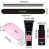 Poly Nail Gel Kit with UV Light Base and Matte Glossy Top Coat Nail Gel Polish Soak off Manicure Accessory Tools 6