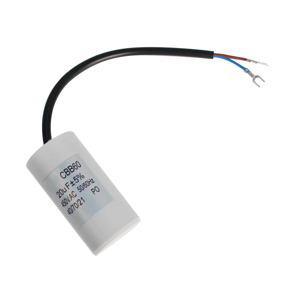 Motor Run Capacitor 1pc CBB60 450V Motor Run Capacitors 450VAC Starting Capacitor 5% for Washing Machine 3UF 4UF 5UF 6UF 8UF 10UF 12UF 15UF 18UF 20U